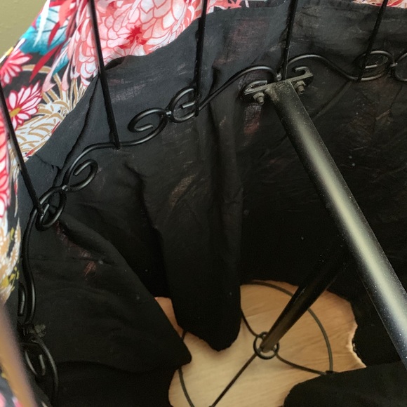 prairie boho midi skirt with black floral, XL - Picture 5 of 5